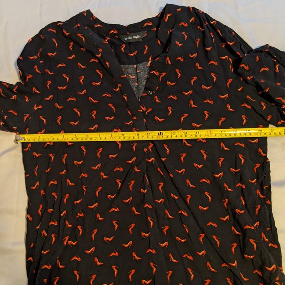 Brody Miles Red Stiletto Blouse sz L - Picture 12 of 13